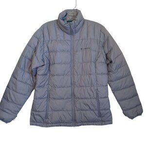Columbia Interchange Jacket Gray Quilted Puffer Full Zip w Pockets Womens Medium
